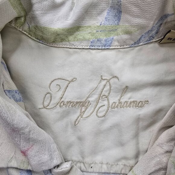 Tommy Bahama Hawaiian Shirt Mens Medium Button Up 100% Silk Tropical Beach - Picture 7 of 10